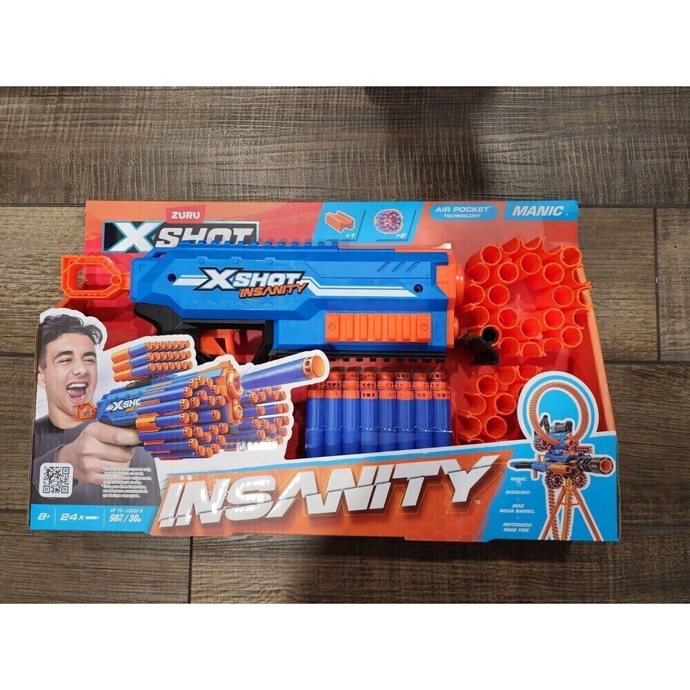 Zuru X Shot Manic Insanity 24x Dart Gun  Air Pocket Technology. Brand New